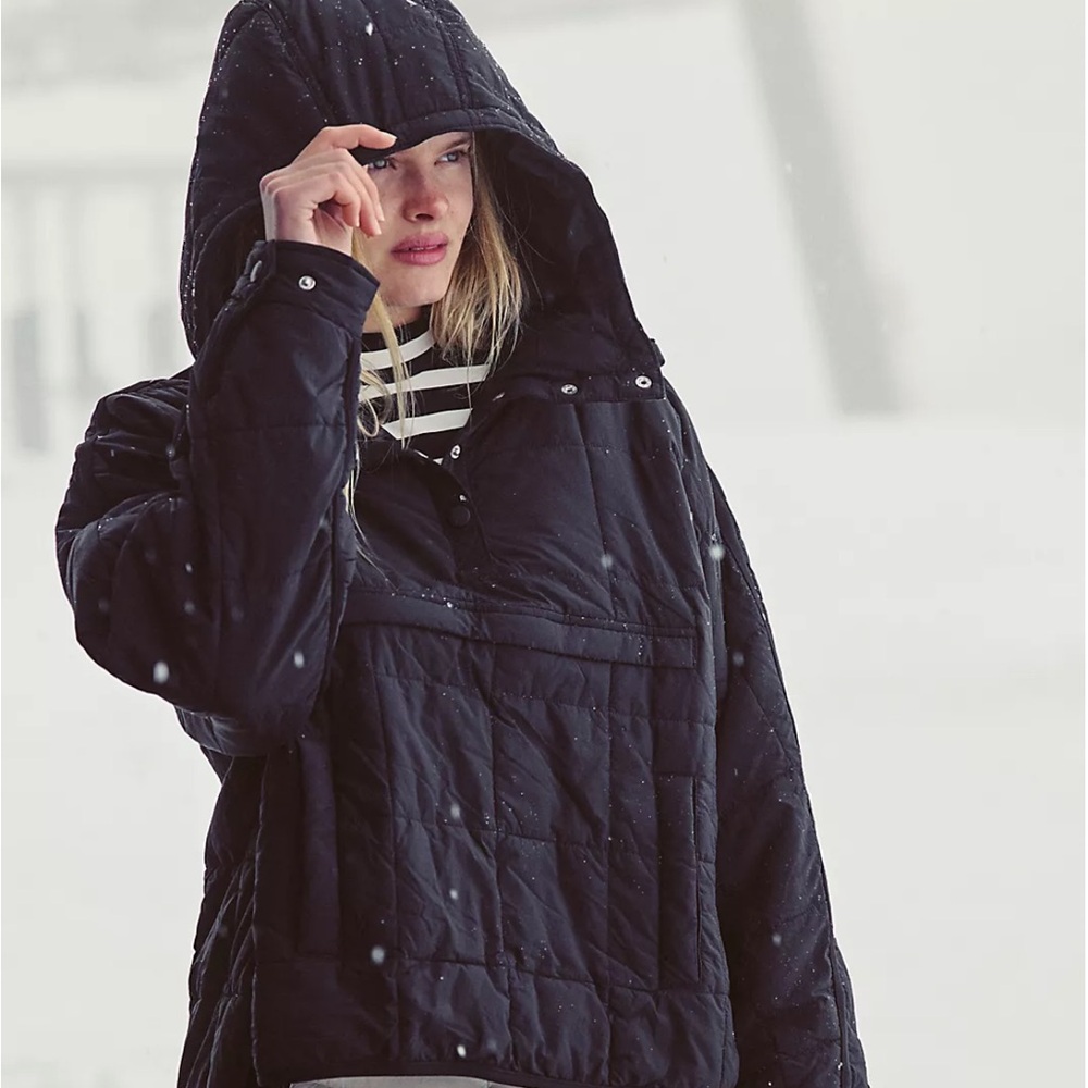 Free people Womens Black Pippa Packable Pullover Puffer